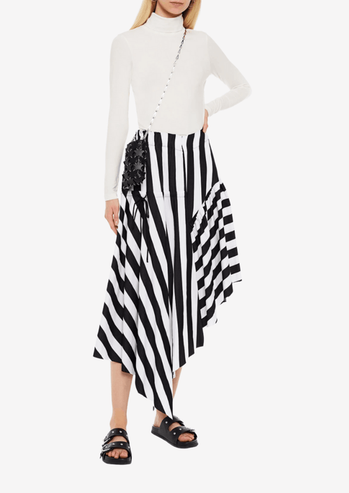 ASYMMETRIC STRIPED SKIRT