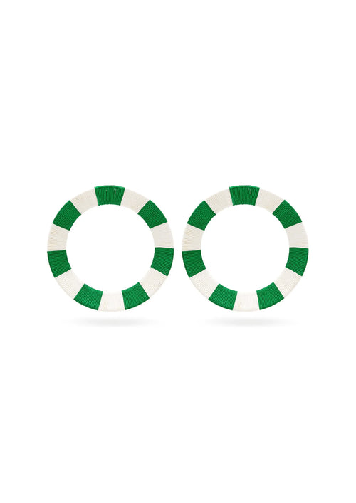 Boucles d'oreilles à rayures vertes
