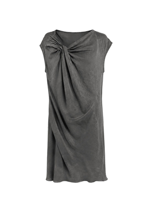 RAW-EDGE DRAPED DRESS