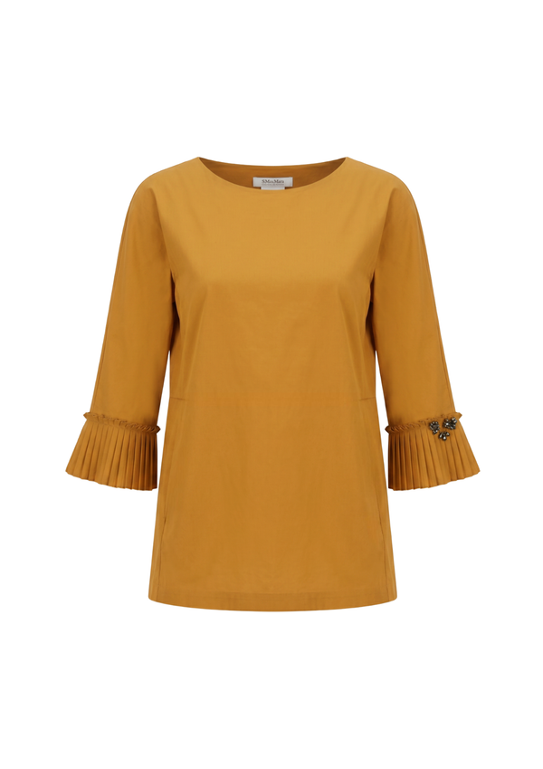ORANGE RUFFLED BLOUSE