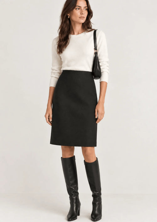 BLACK MIDI SKIRT