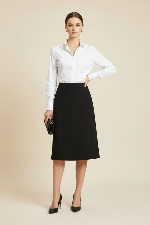 BLACK MIDI SKIRT
