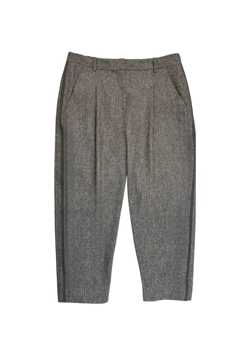 PANTALON GRIS EN LAINE MÉLANGÉE