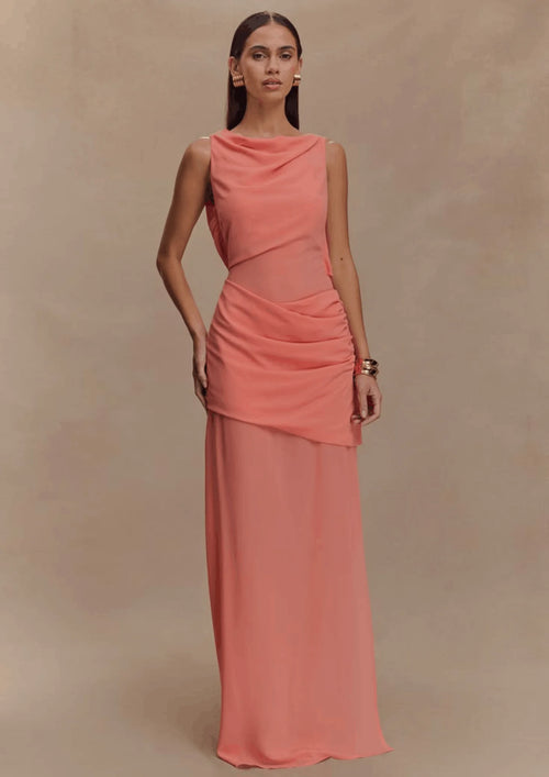 DARIA DRAPED CHIFFON DRESS