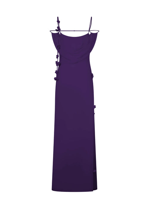 PURPLE ROSALIE FLORAL MAXI DRESS