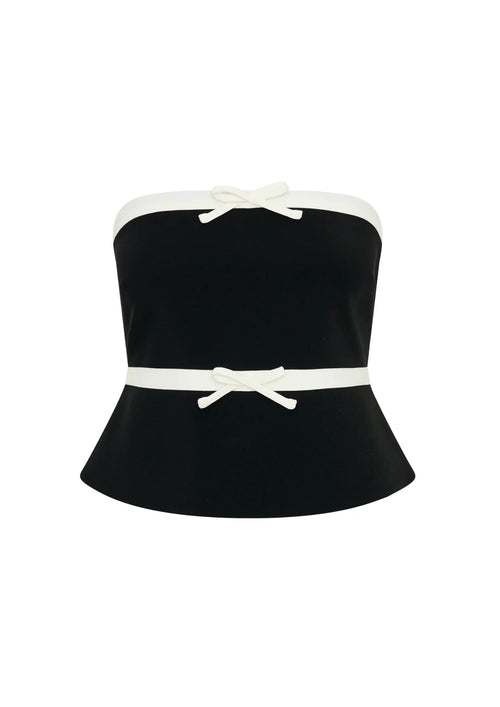 BLACK AISHA STRAPLESS TOP