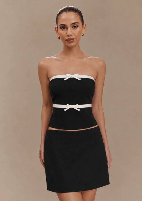 BLACK AISHA STRAPLESS TOP