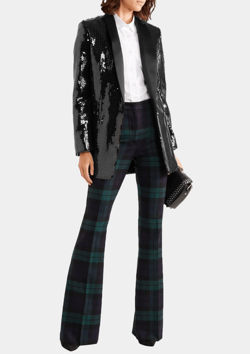 Tuxedojacke mit satinbezogenem Pailletten