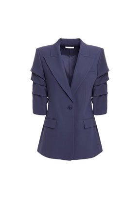DARK BLUE CREPE BLAZER