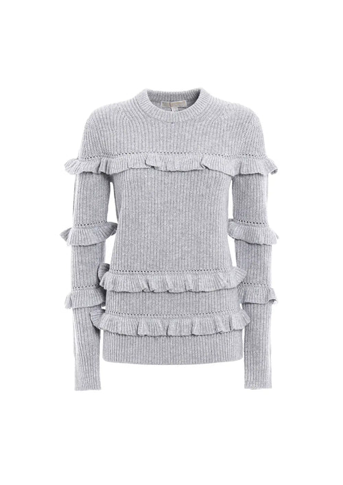 GREY RUFFLED SWEATER