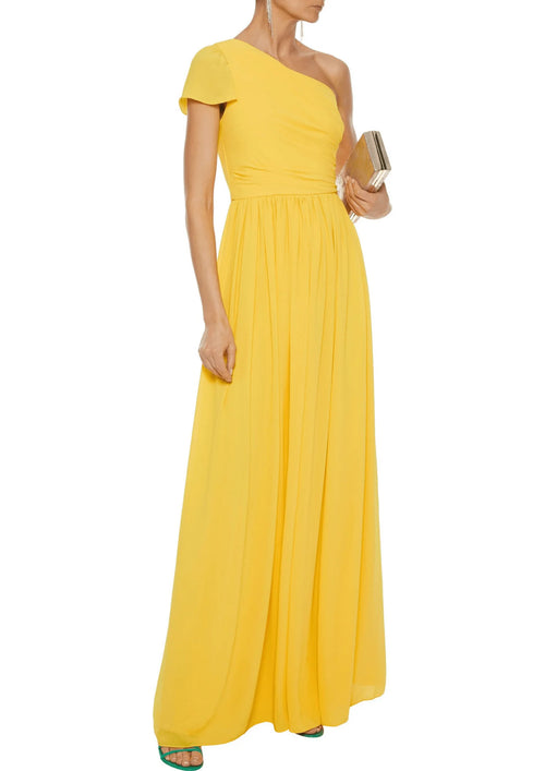 YELLOW ONE SHOULDER DRESS