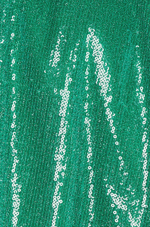 DARK GREEN SEQUINED MINI DRESS