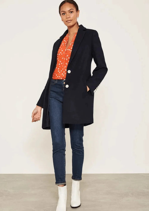 MANTEAU BOYFRIEND LUXE MARINE