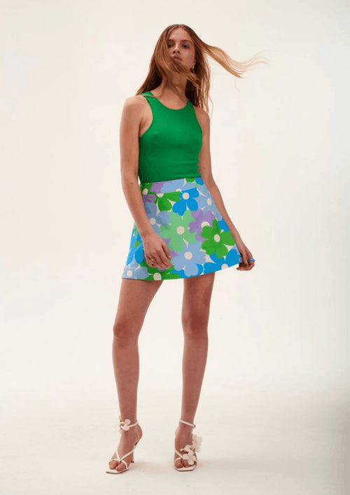 TWIGGY BLUE FLORAL MINI SKIRT