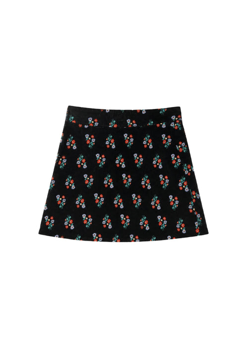 TWIGGY FLORAL VELVET SKIRT