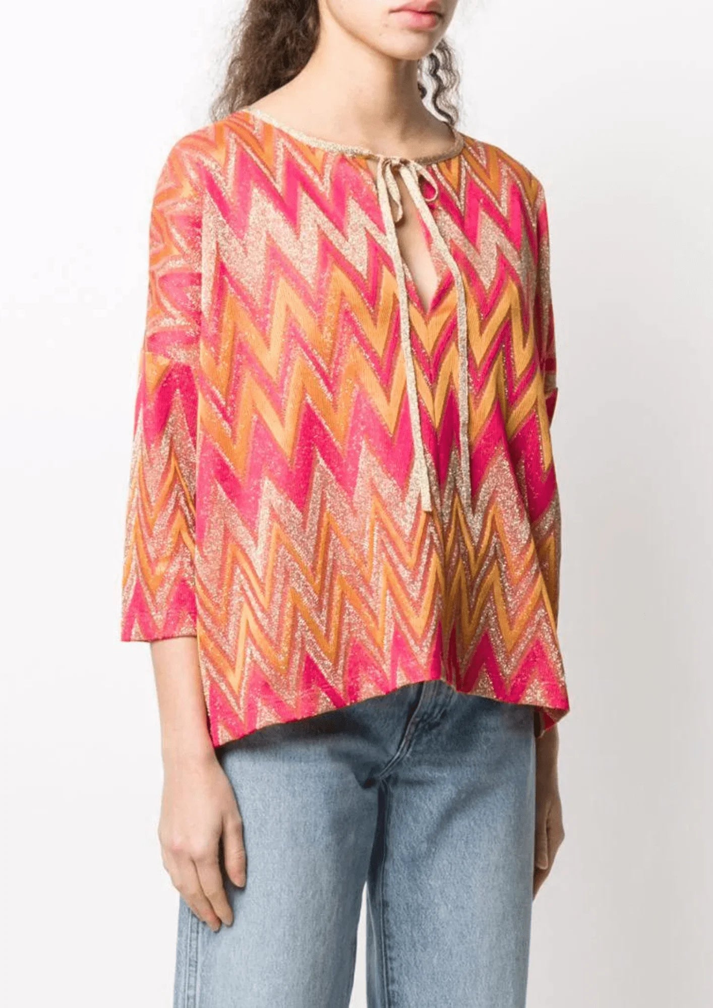 PINK ZIGZAG BLOUSE