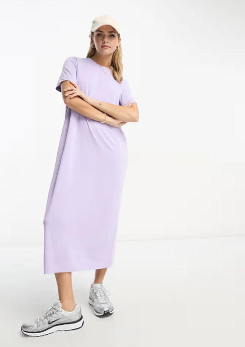ROBE T-SHIRT LONGUE LILAS