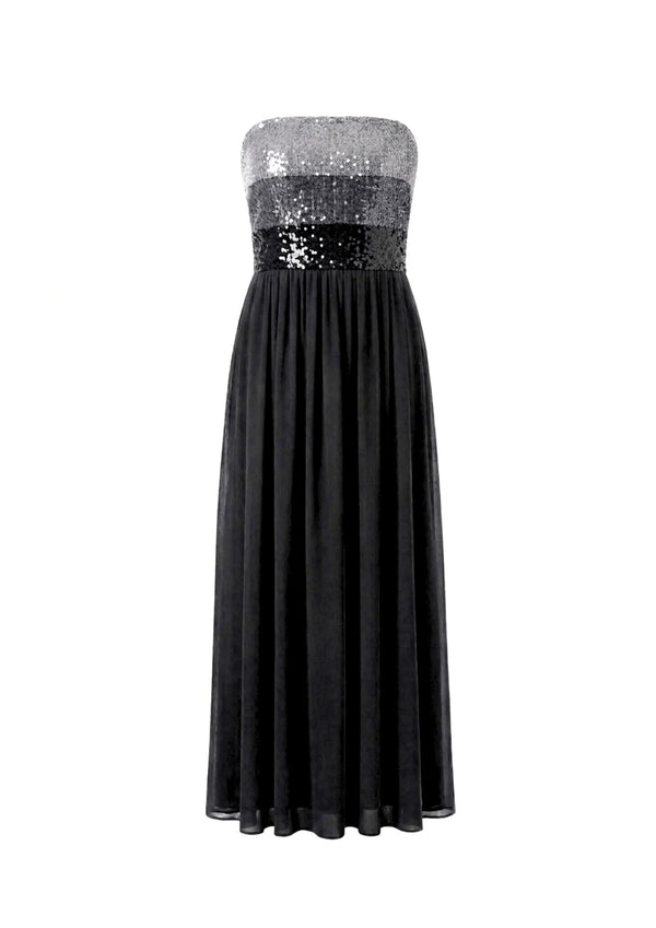 ROBE MAXI NOIRE À PAILLETTES