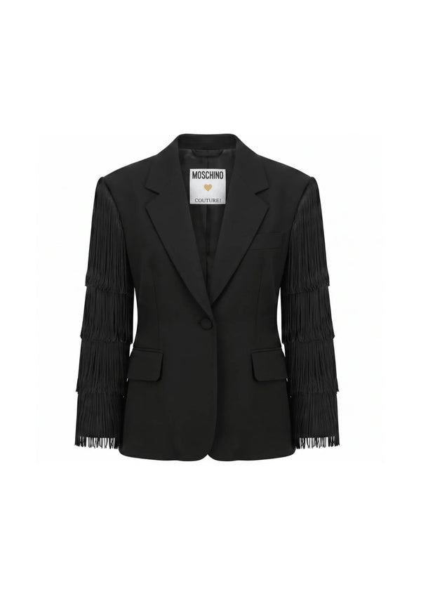 Moschino Couture! Fransen-Blazer Schwarz