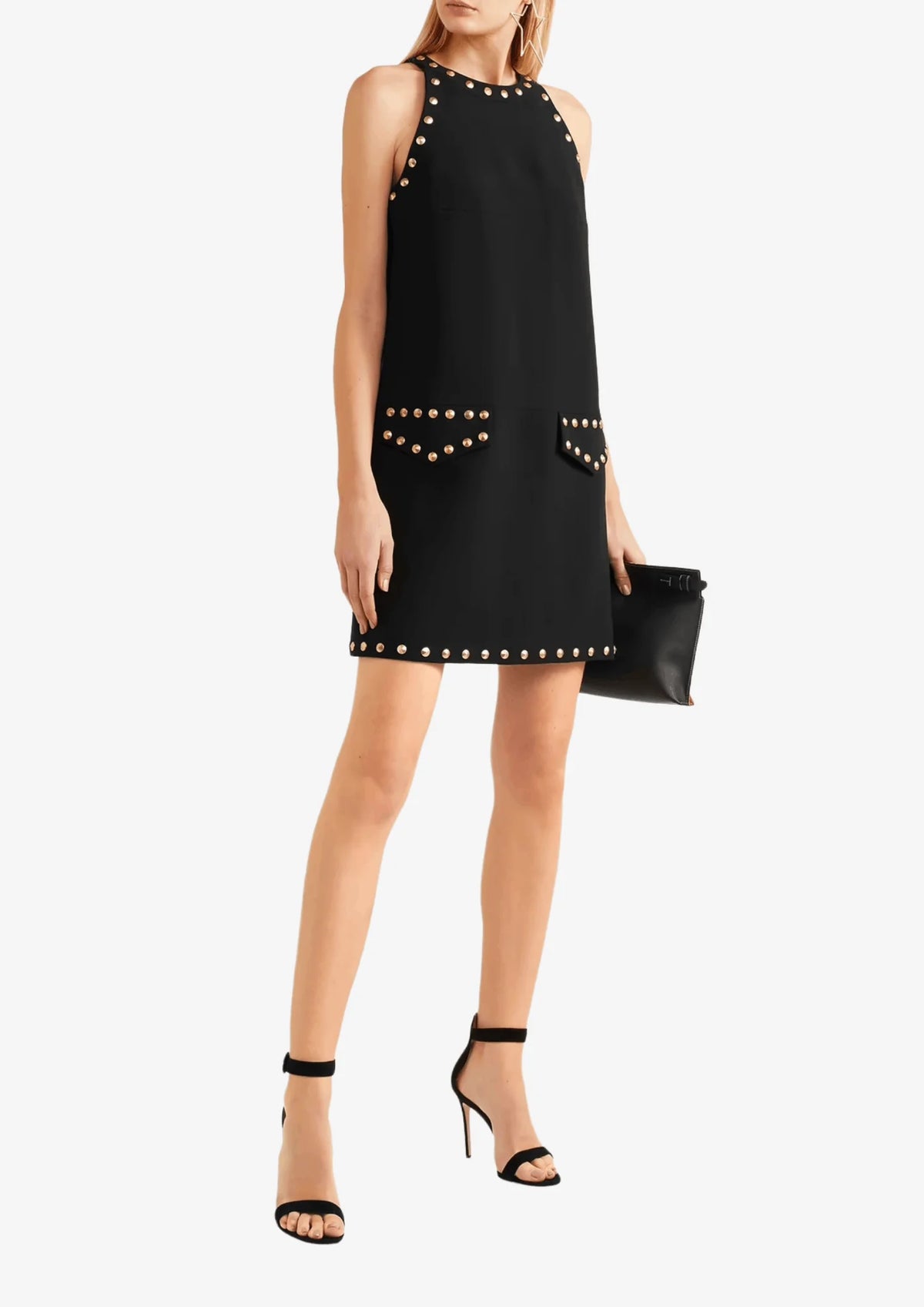 SCHWARZES NIETEN-MINIKLEID