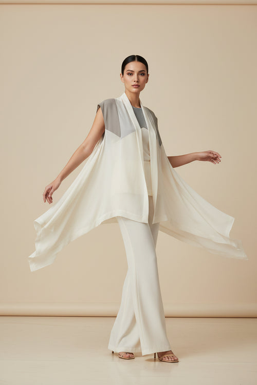 BEIGE TRANSPARENT STOLE