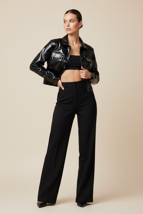 SCHWARZE VINYLJACKE