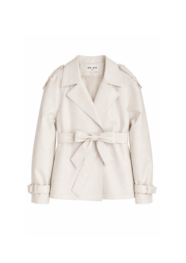 OFFWHITE FAUX LEATHER JACKET