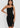 Schwarzes asymmetrisches dünnes Gurt Mini -Kleid