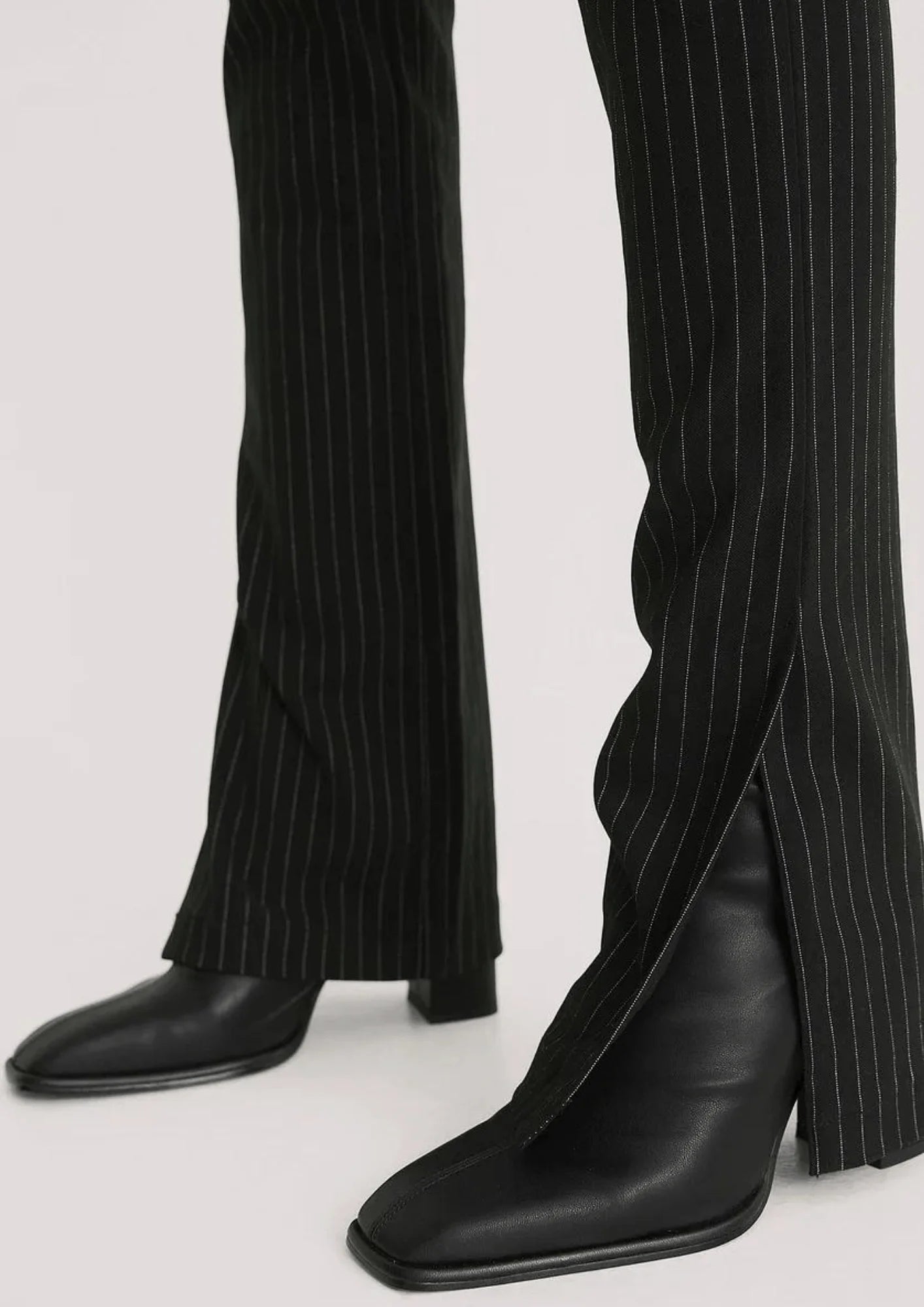 BLACK STRIPED TROUSERS