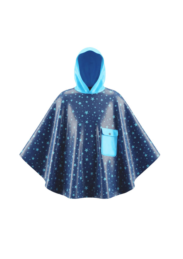 BLUE RAINCOAT WITH STARS