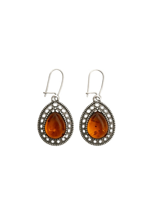 BOUCLES D'OREILLES EN PIERRES PRÉCIEUSES MARRON