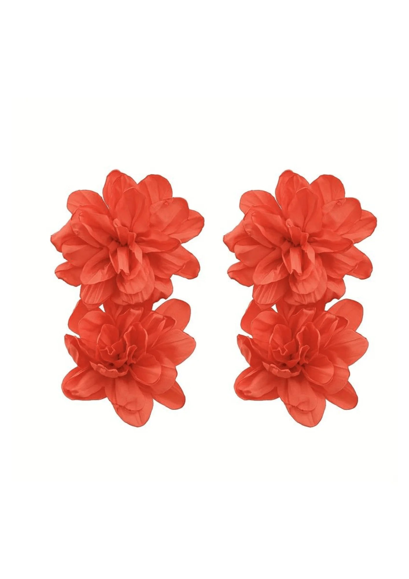 Boucles d'oreilles florales rouges