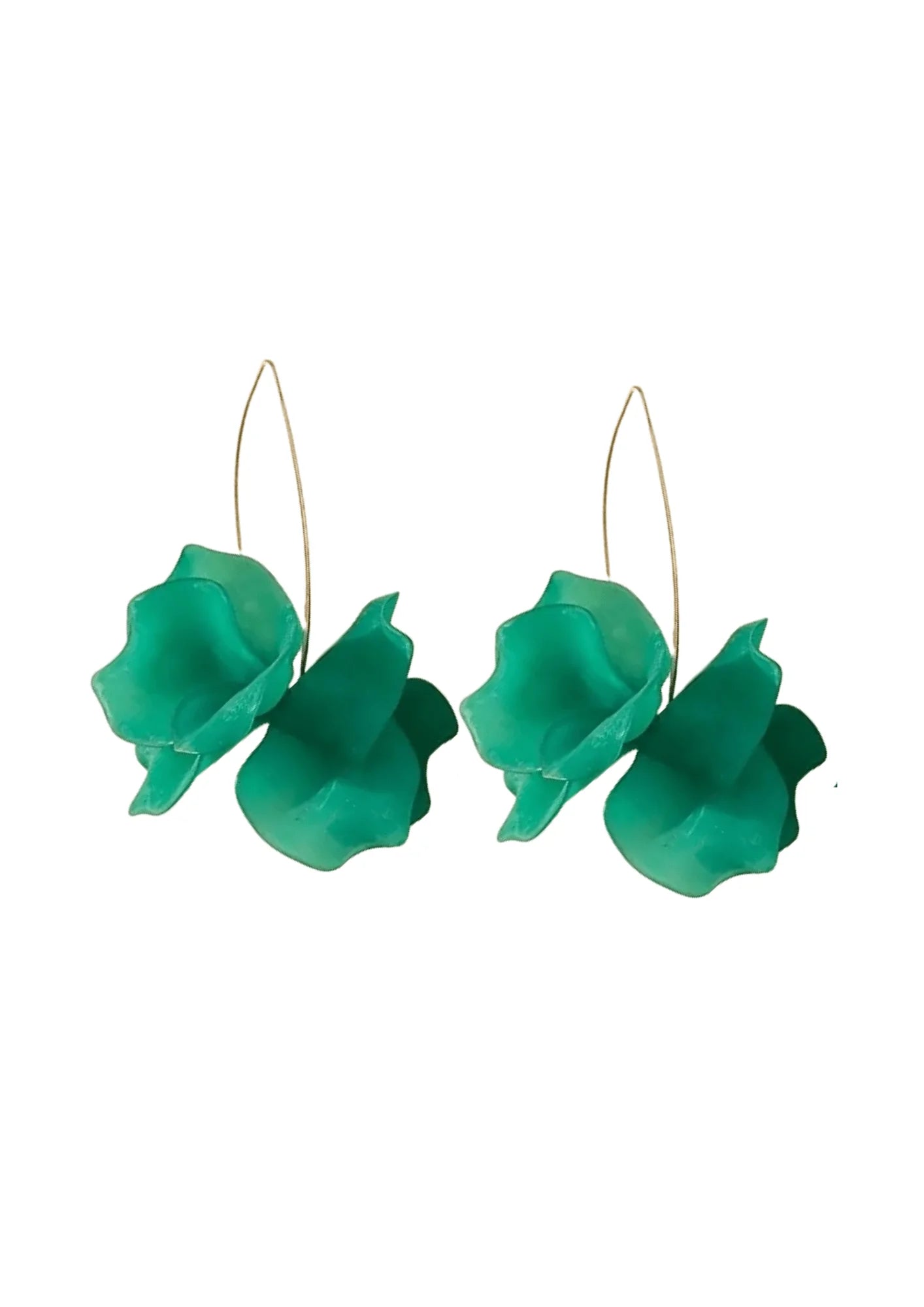 Boucles d'oreilles en acrylique floral vert
