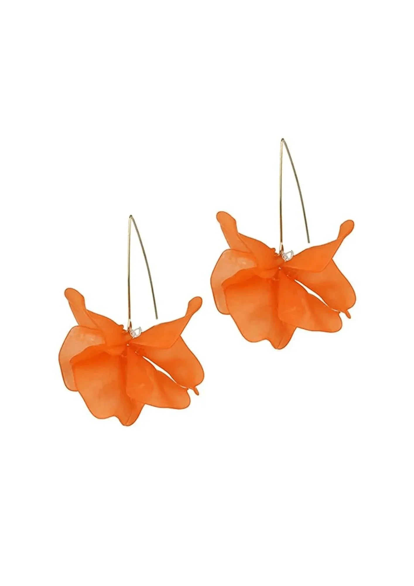 ORANGE FLORAL ACRYLIC EARRINGS