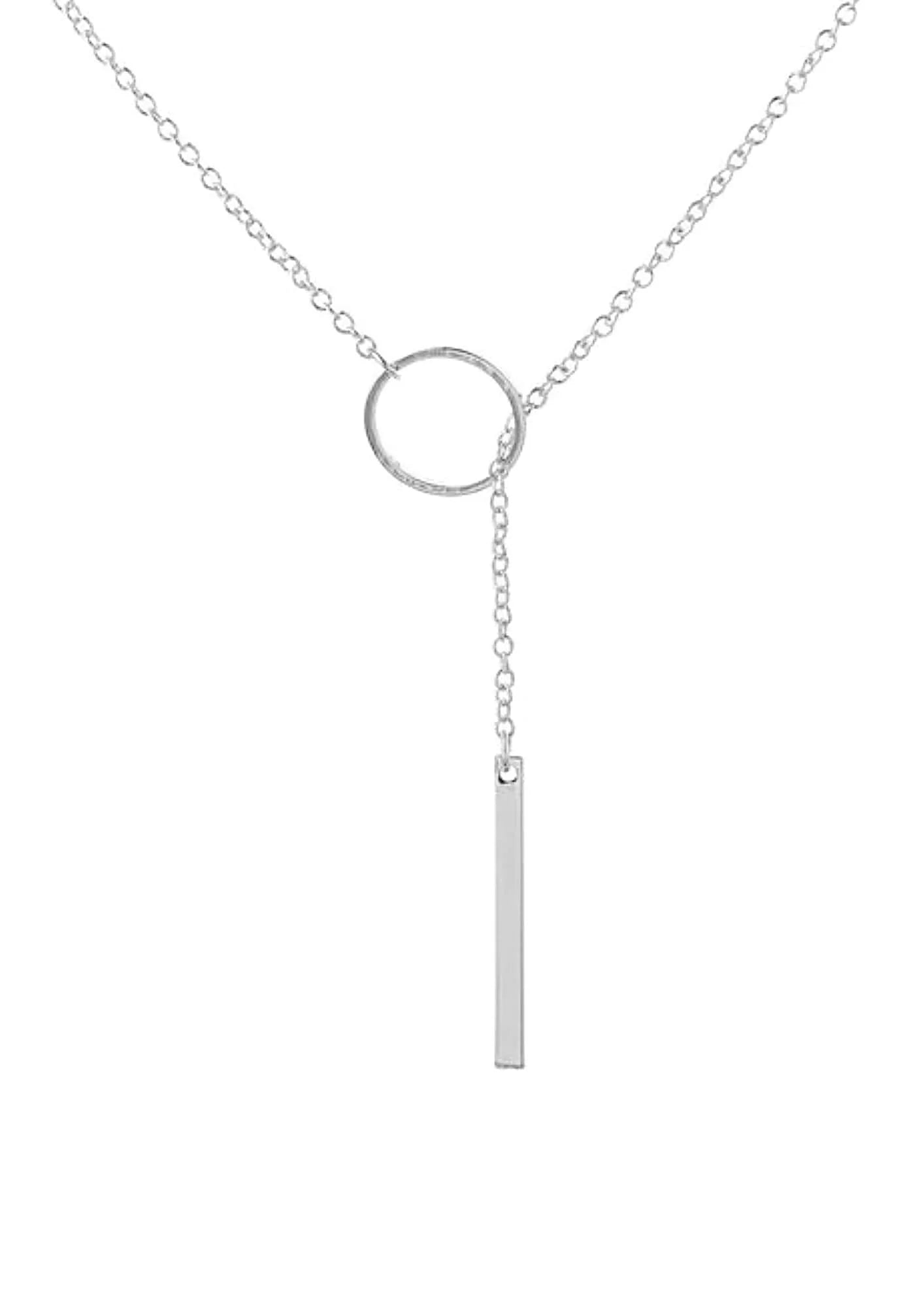 SILVER Y-SHAPED LONG CHAIN NECKLACE