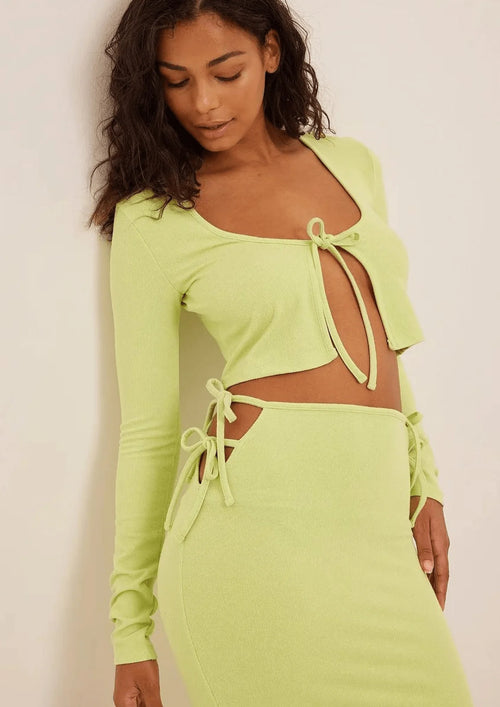 GREEN CROP CARDIGAN