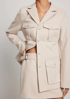 VESTE EN TWEED BEIGE CLAIR