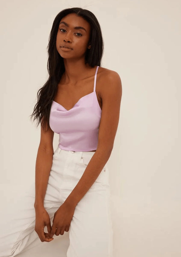 PURPLE SATIN UNDERSHIRT