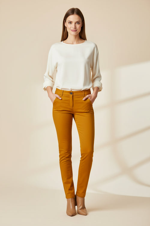 JEAN SKINNY EN DENIM JAUNE
