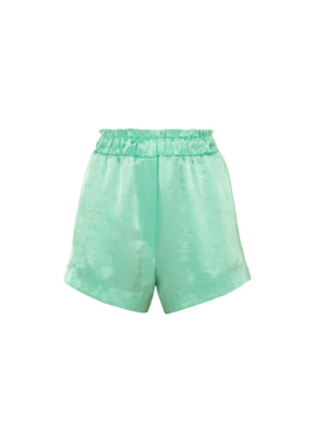 MINZFARBENE GERÜSCHTE SATIN-SHORTS