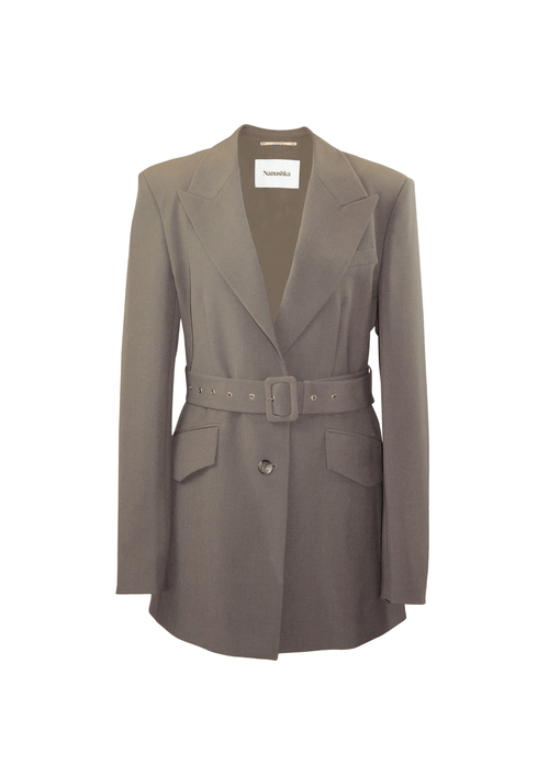 Veste de blazer ceinturée kaki