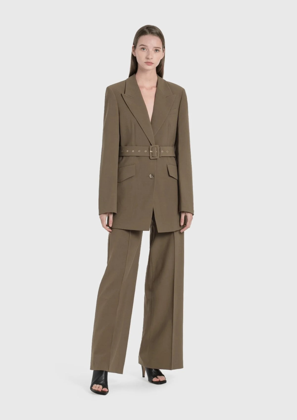 Pantalon kaki à jambe droite