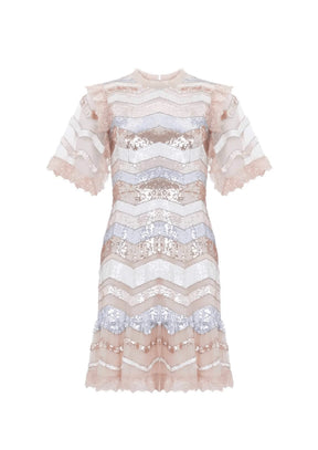 Hellrosa Tulle Mini -Kleid
