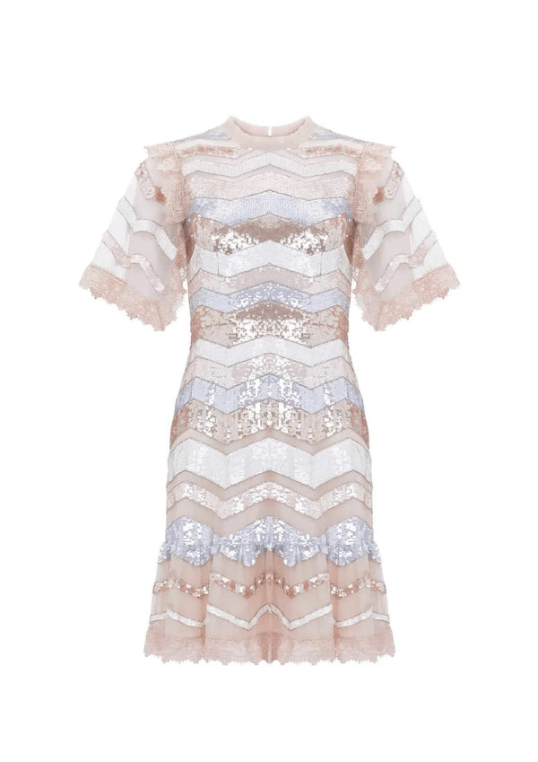 Mini-robe en tulle rose clair