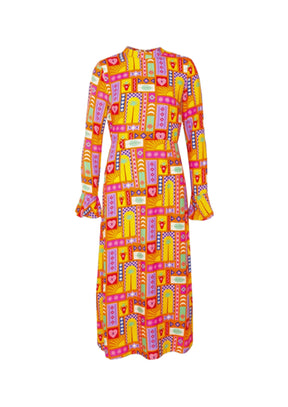 TILLY STREET ART MIDI DRESS