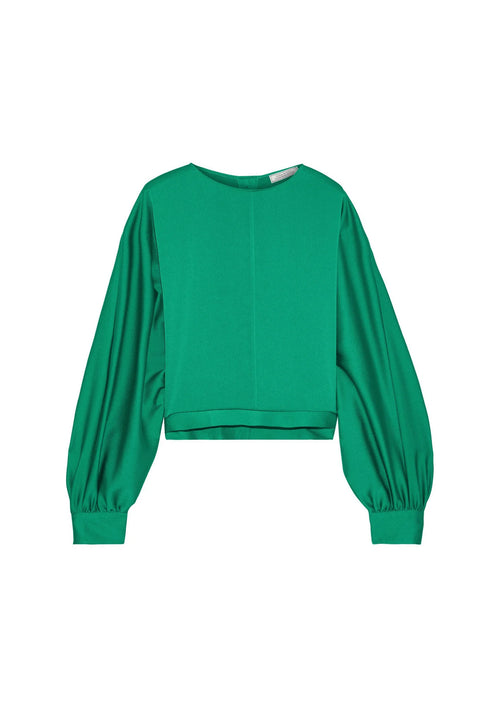 GREEN SATIN BLOUSE