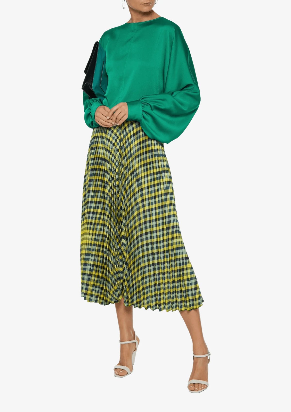 Grüne Satinbluse