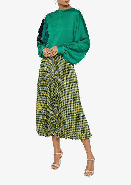 GREEN SATIN BLOUSE