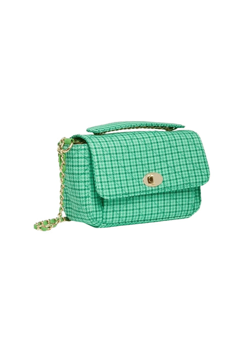 Sac d'épaule en tweed vert