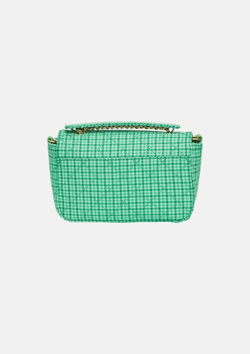 GREEN TWEED SHOULDER BAG